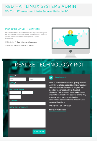 Lark Managed Services - Linux Landing Page