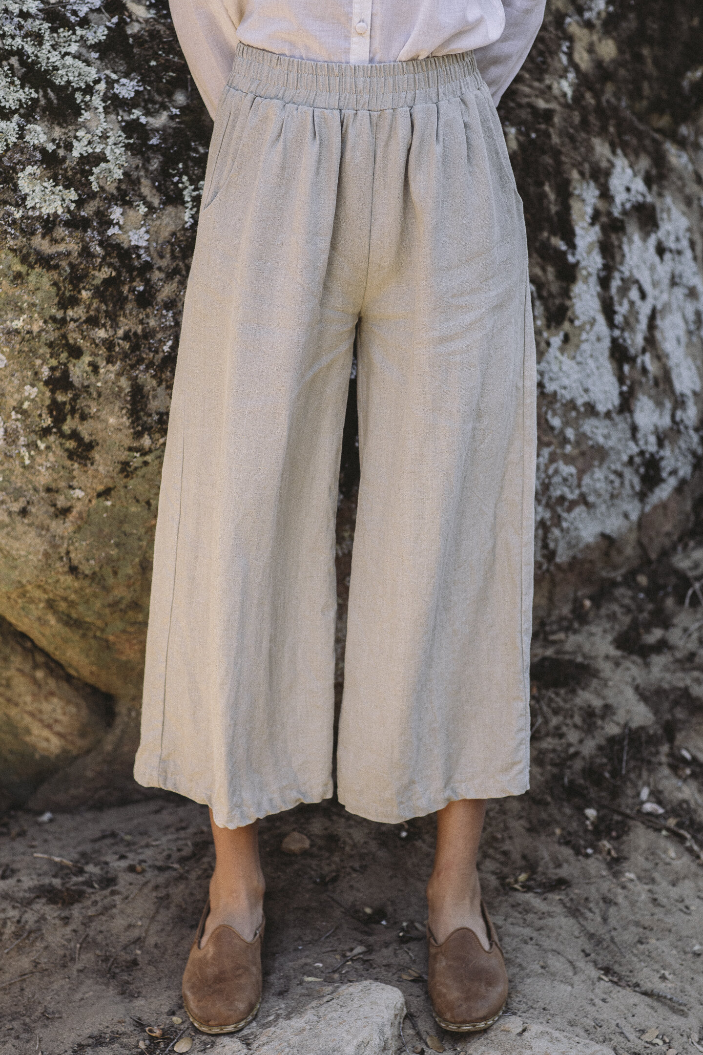 agnes wide leg pant in flax — Kara Thoms