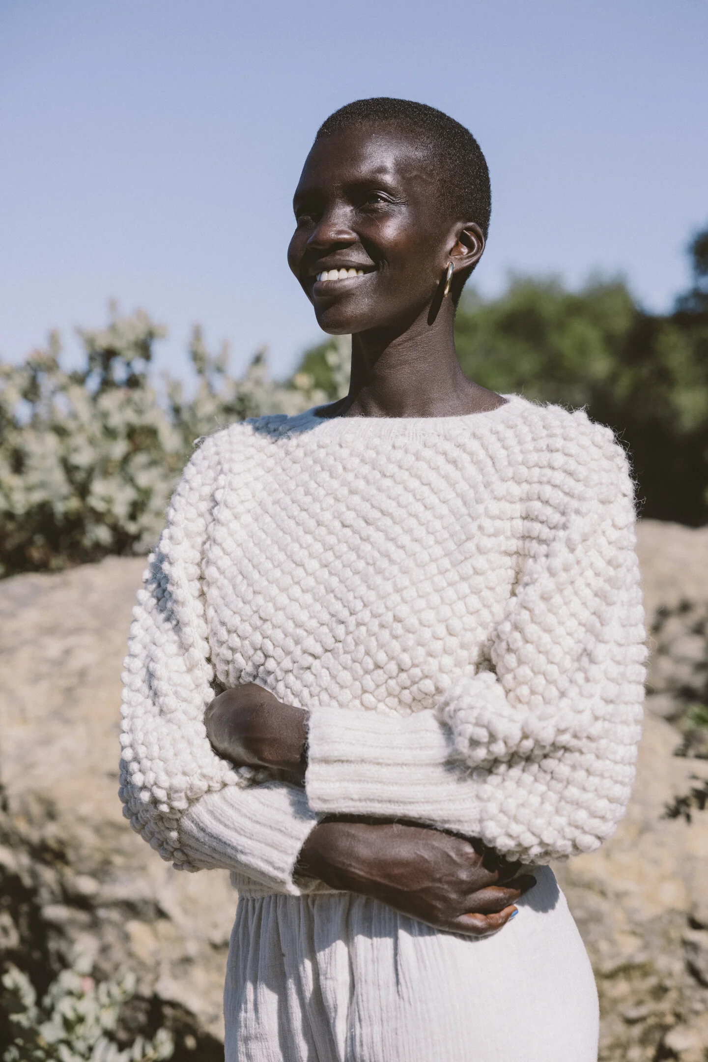 THE HANDKNIT CLOVER SWEATER IN CREAM 