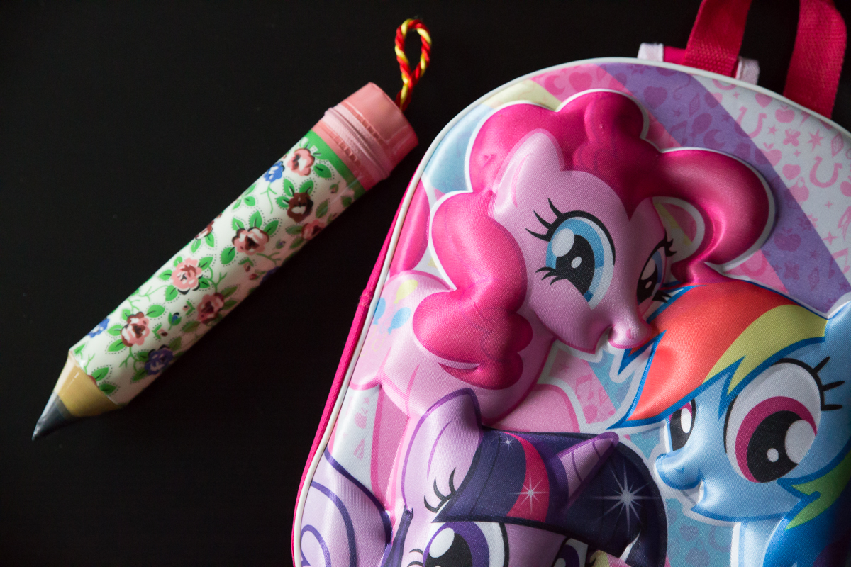 My Little Pony bag and pencil shaped pencil case. 