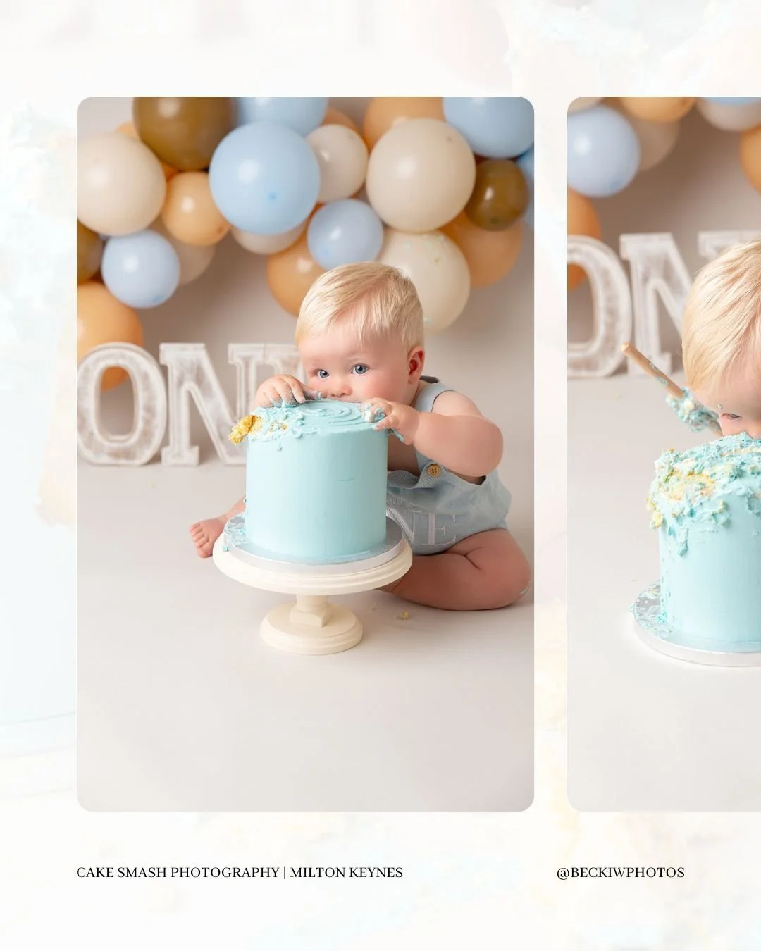 Imagine being able to go face first into your cake - multiple times I might add - and getting as messy as you like.  Living the dream there George! 

If you also want your 1 year old to live the dream, get in touch and we can start planning their per
