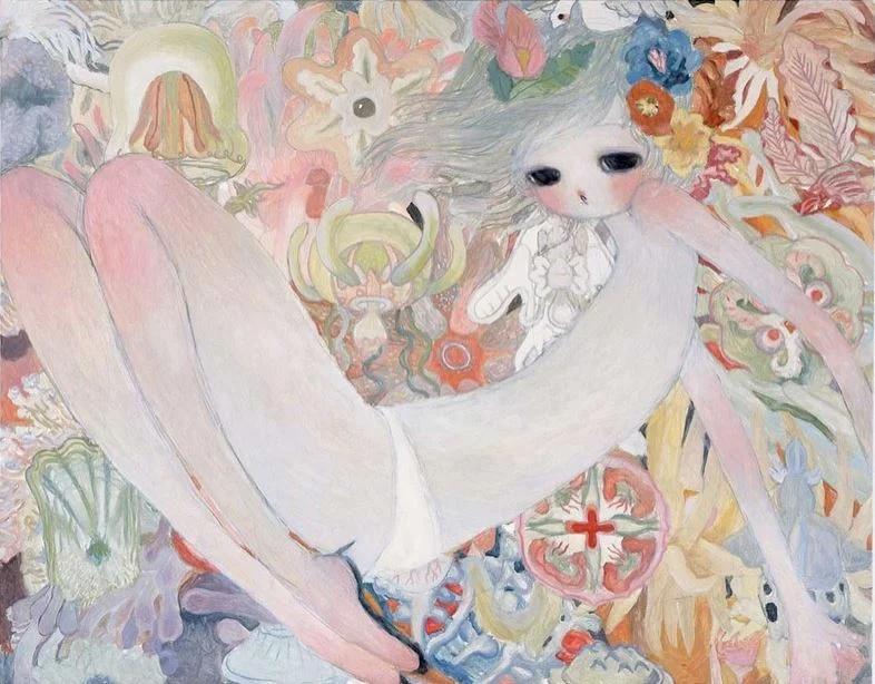 " Floating in a Field of Primitive Life " 2014 Oil on canvas / Huile sur toile 35 3/4 x 46 inches / 91 x 116,7 cm Unique