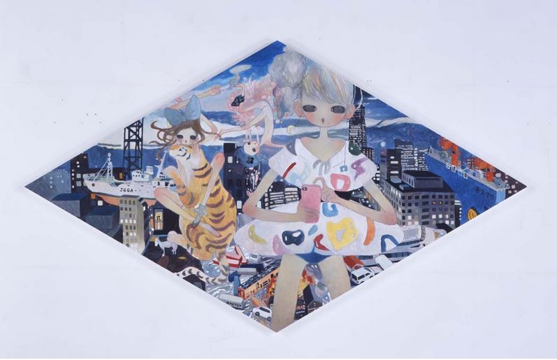 "Present" 2011 Acrylic on canvas / Acrylique sur toile 59 inches x 8.6 feet / 150 x 260 cm Unique