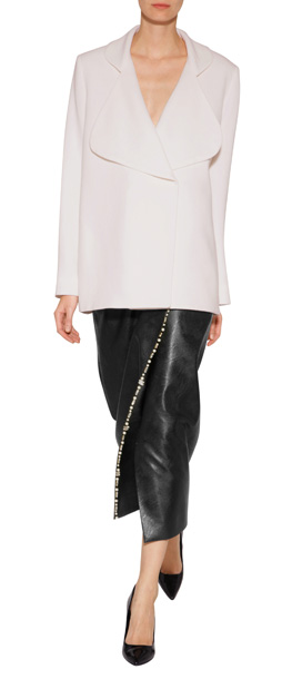 EMILIA WICKSTEAD Faux Leather Wrap Skirt with Crystals. CLICK IMAGE TO SHOP