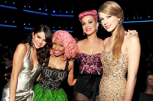 The Original Squad in 2011 Some of music's top ladies -- Selena Gomez, Nicki Minaj, Katy Perry and Taylor Swift -- joined forces for a photo at the 2011 American Music Awards.