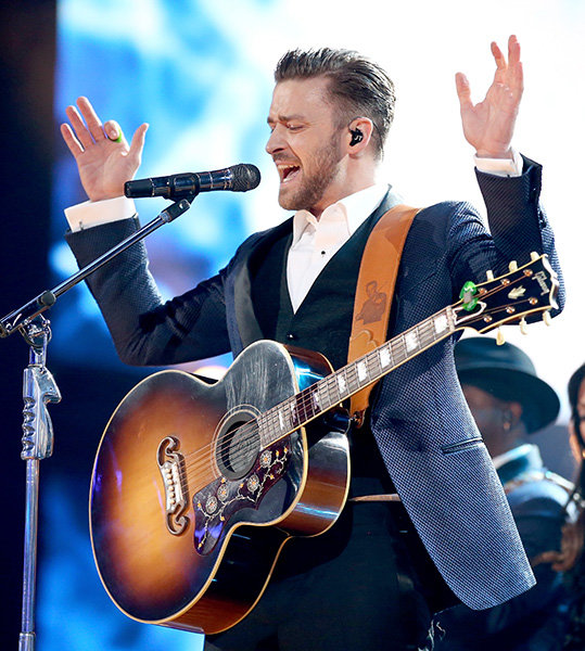 Justin Timberlake in 2013 Justin Timberlake performs onstage during the 2013 American Music Awards at Nokia Theatre L.A. Live. November 24, 2013 in Los Angeles, California.