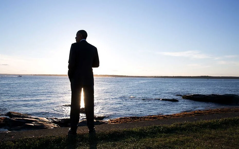 Newport, Rhode Island Obama spent some time at Brenton Point in Newport, Rhode Island. White House Photographer Pete Souza named this as one of his favorite presidential photos of 2014.
