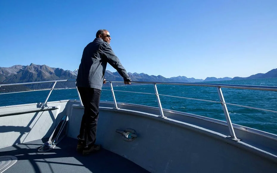 Kenai Fjords National Park, Alaska Obama not only took in the sights of Kenai National Park by boat, but he also climbed a glacier during his visit.