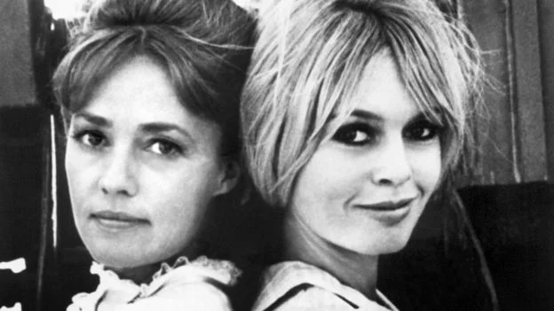 Moreau (left) and Brigitte Bardot starred in the comedy Viva Maria!, directed by Louis Malle