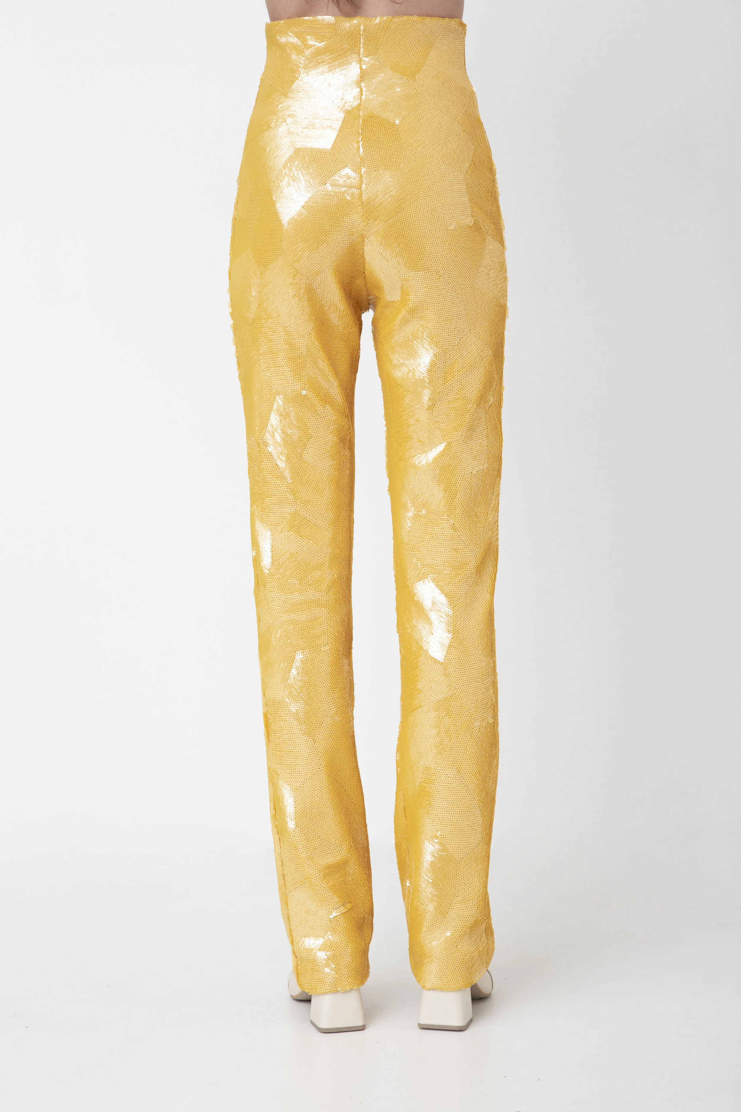 Pencil pants with spiral pattern