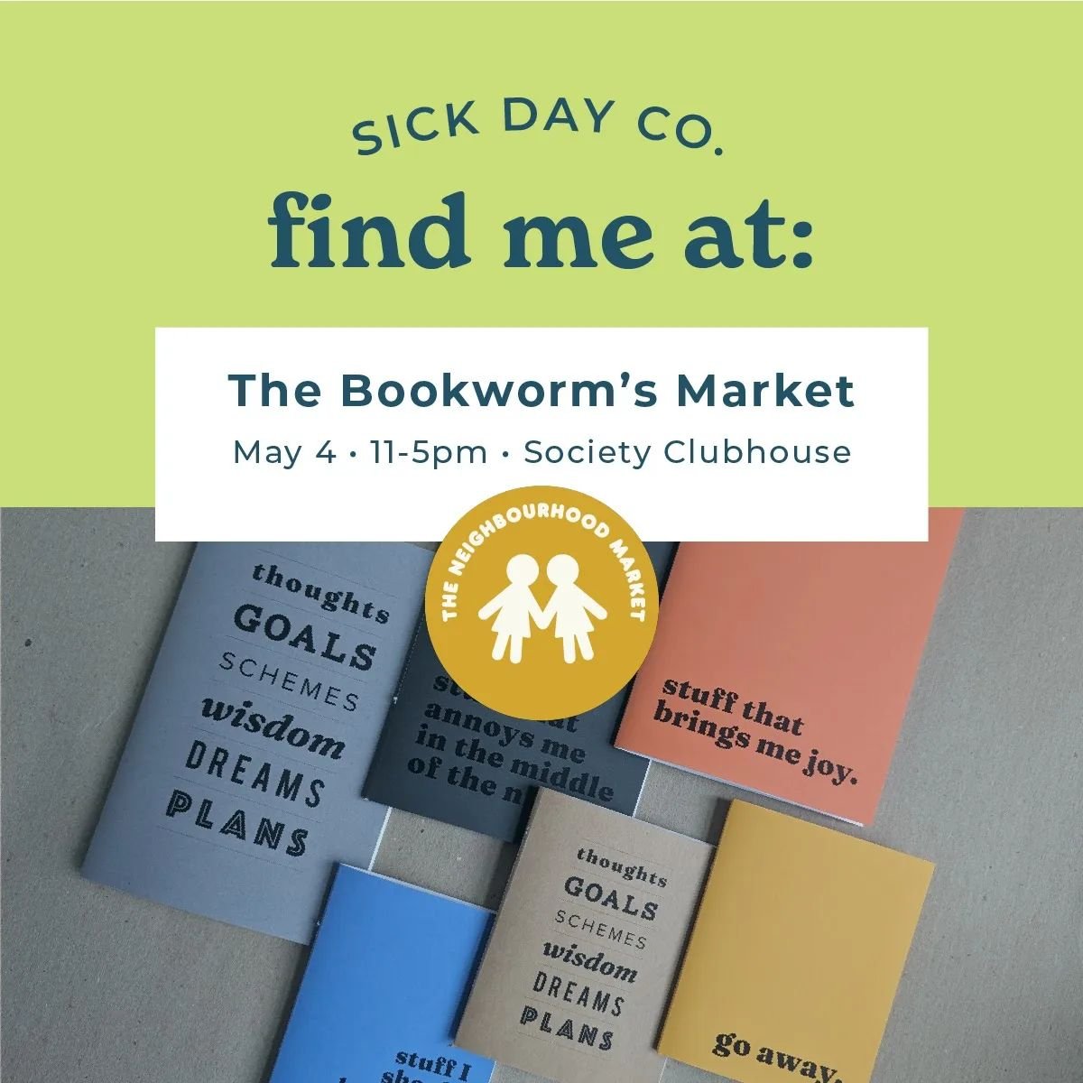TOMORROW! 
I'll be at the Bookworm's Market tomorrow from 11-5pm at society clubhouse kicking off market season. Get your cozy eye pillows, heat packs, notebooks, totes, mugs, stickers, and aromatherapy sprays there ✨ can't wait to see you there! 💗