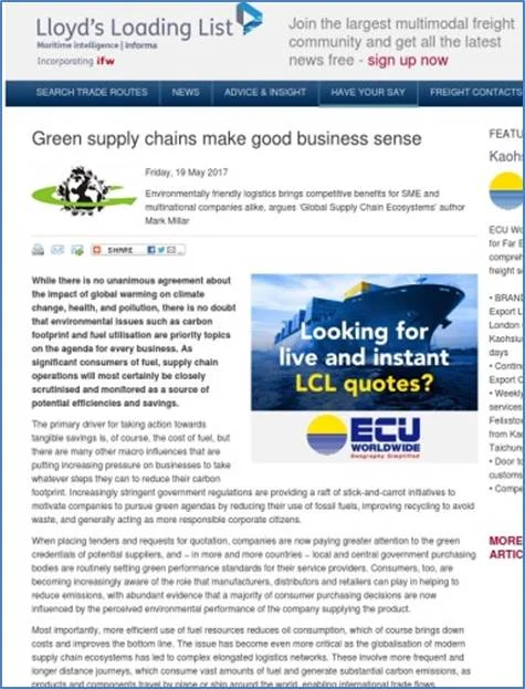 Green Supply Chain makes good business sense