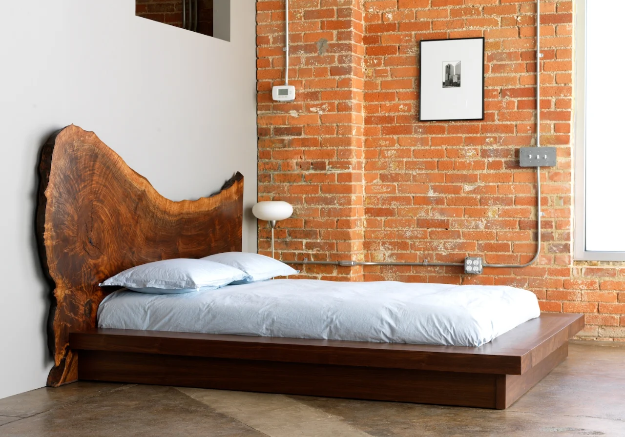 Slab Headboard Platform bed
