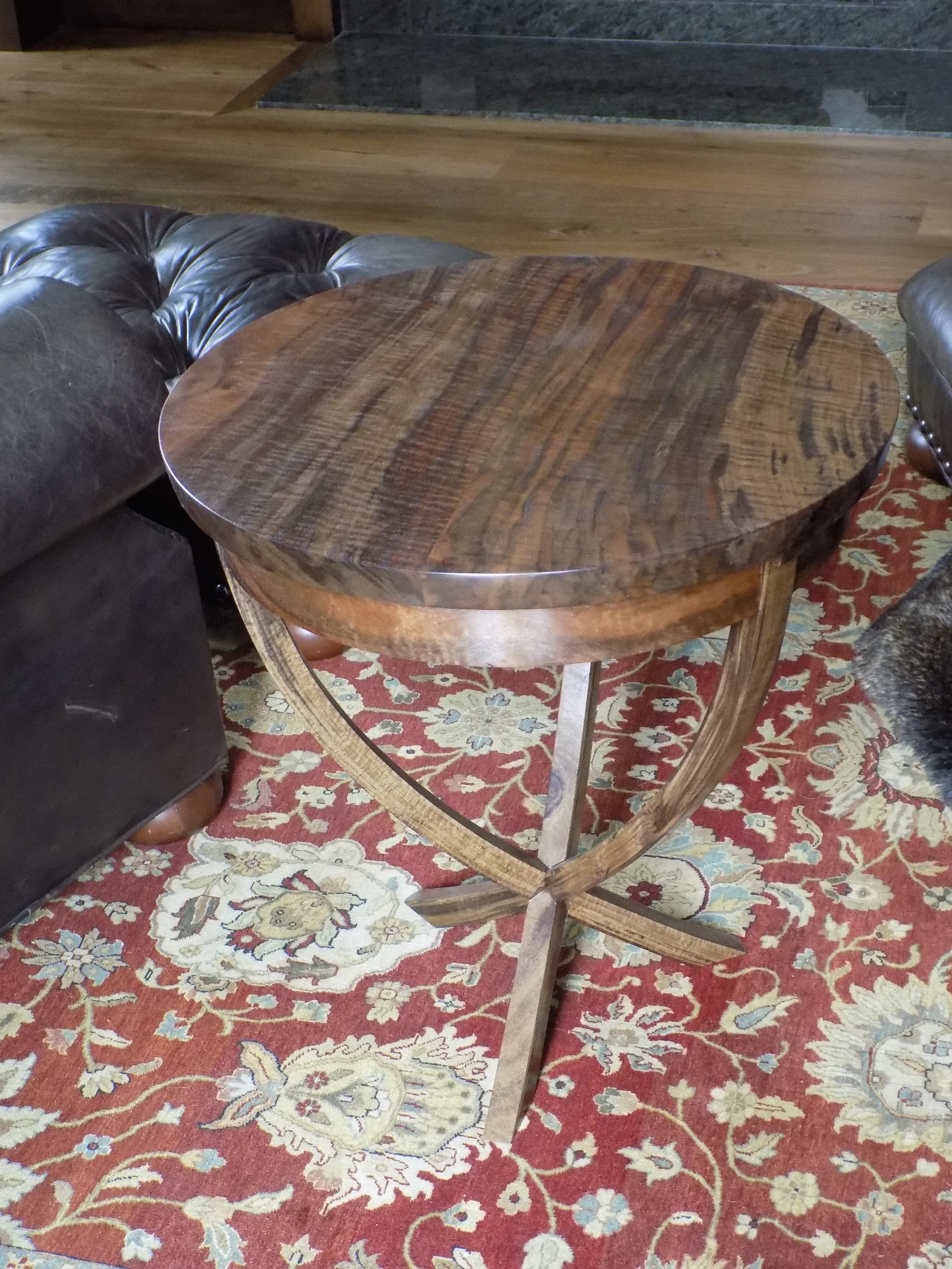 20" diameter Claro Walnut Occasional Table