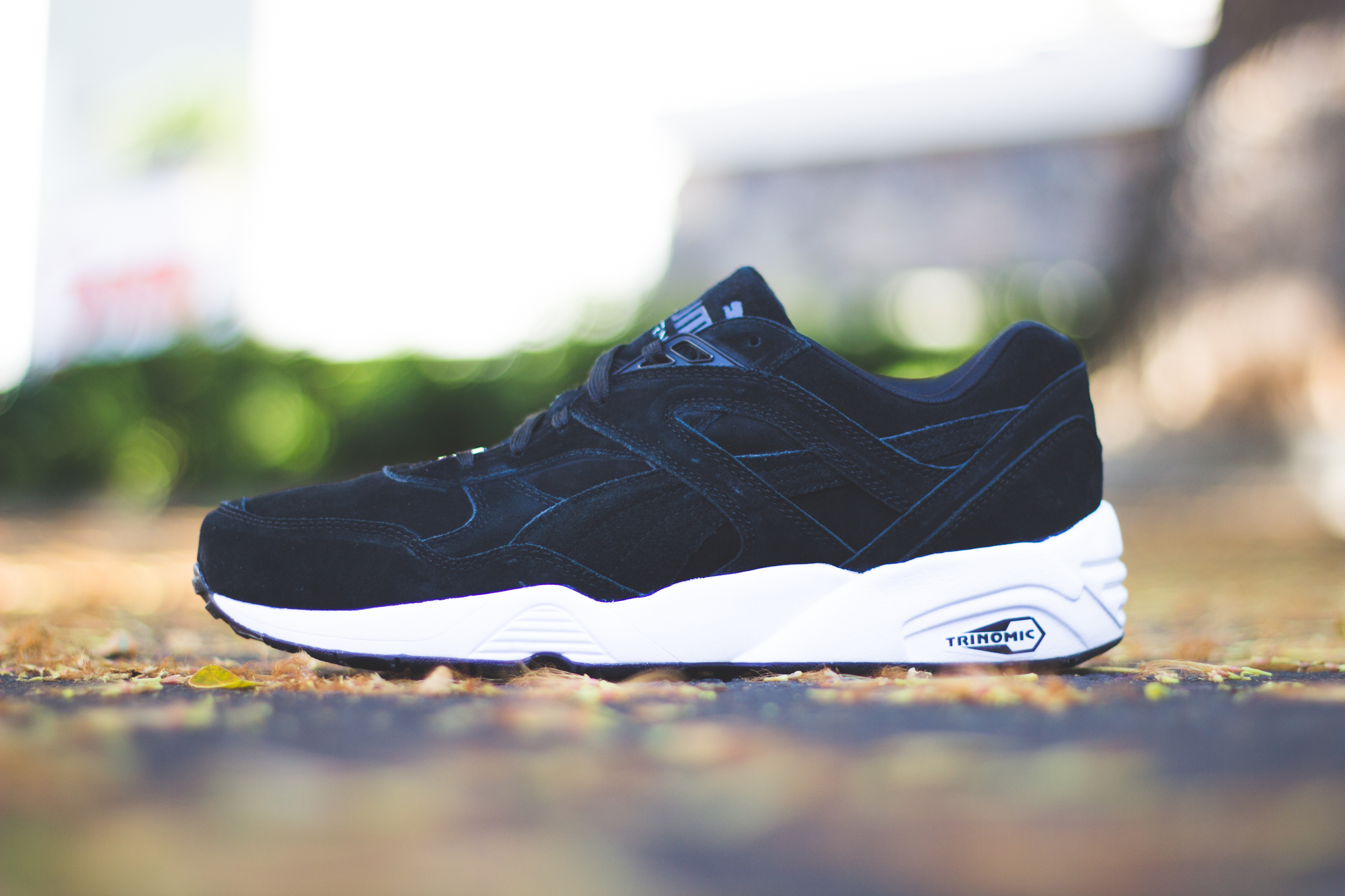 puma r698 allover suede black