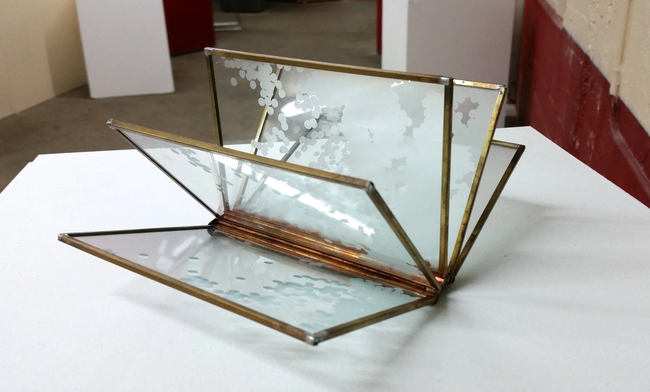 Laura Miracle, Glass Book , Brass and etched glass