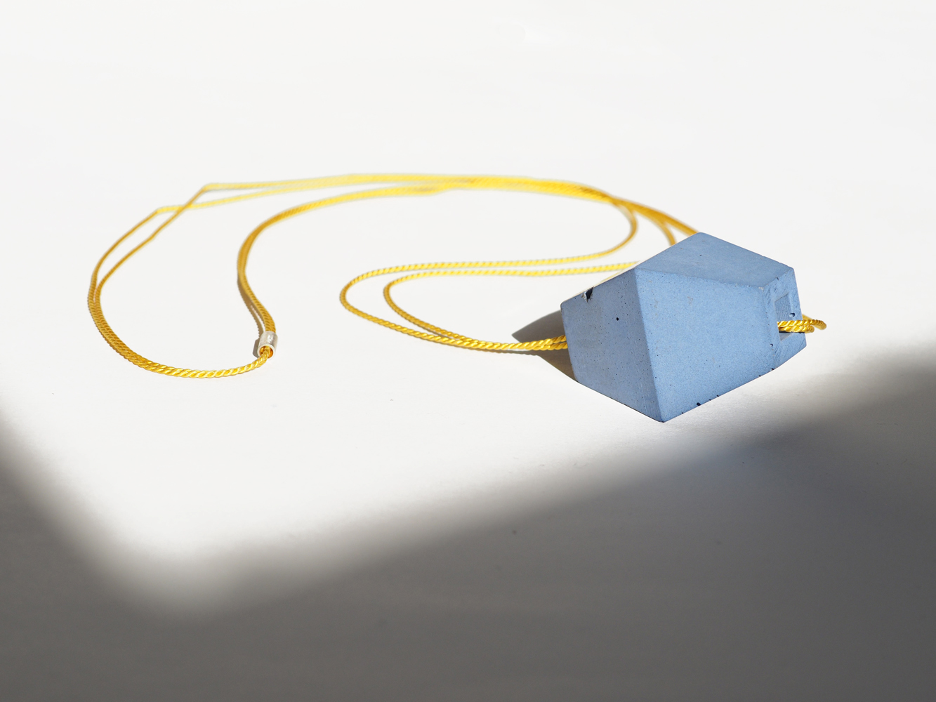 "Trapezoid" Concrete & Silk Necklace