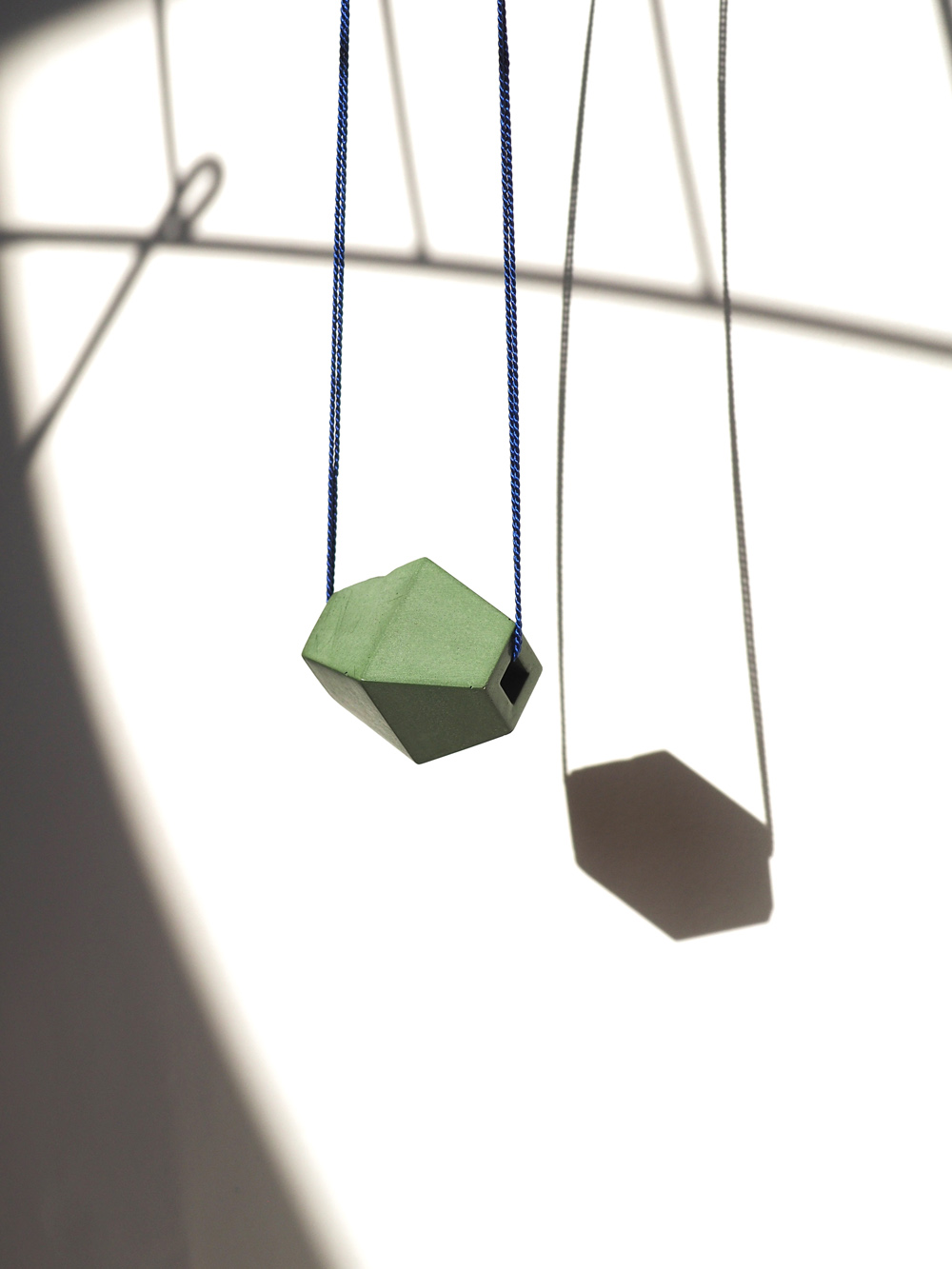 "Trapezoid" Concrete & Silk Necklace