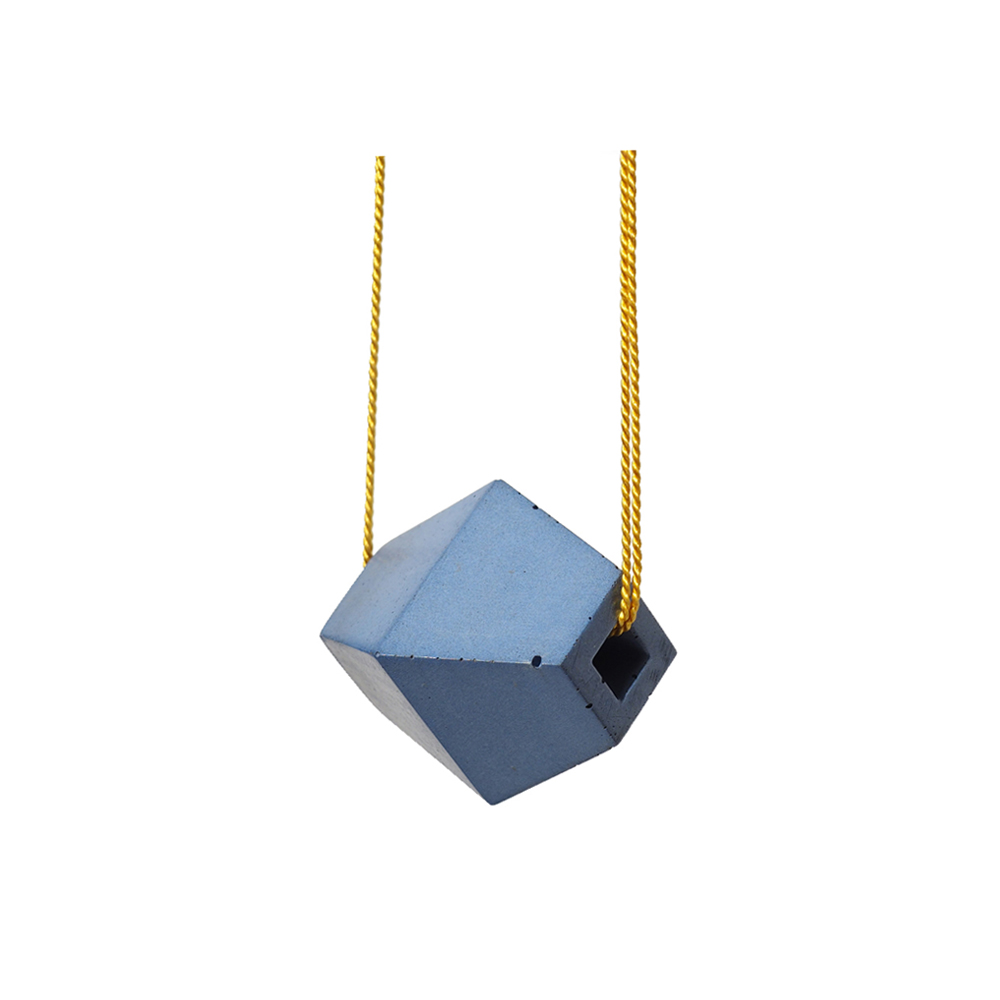 "Trapezoid" Concrete & Silk Necklace