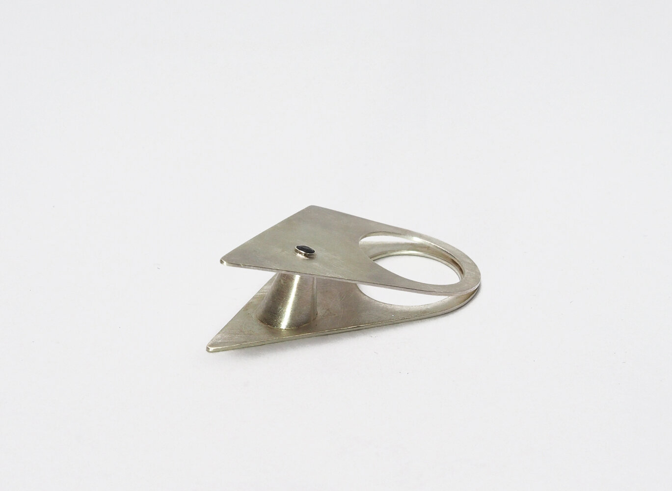 Tunnel Vision Ring in Silver with Blue Sapphire by Rhiannon Palmer