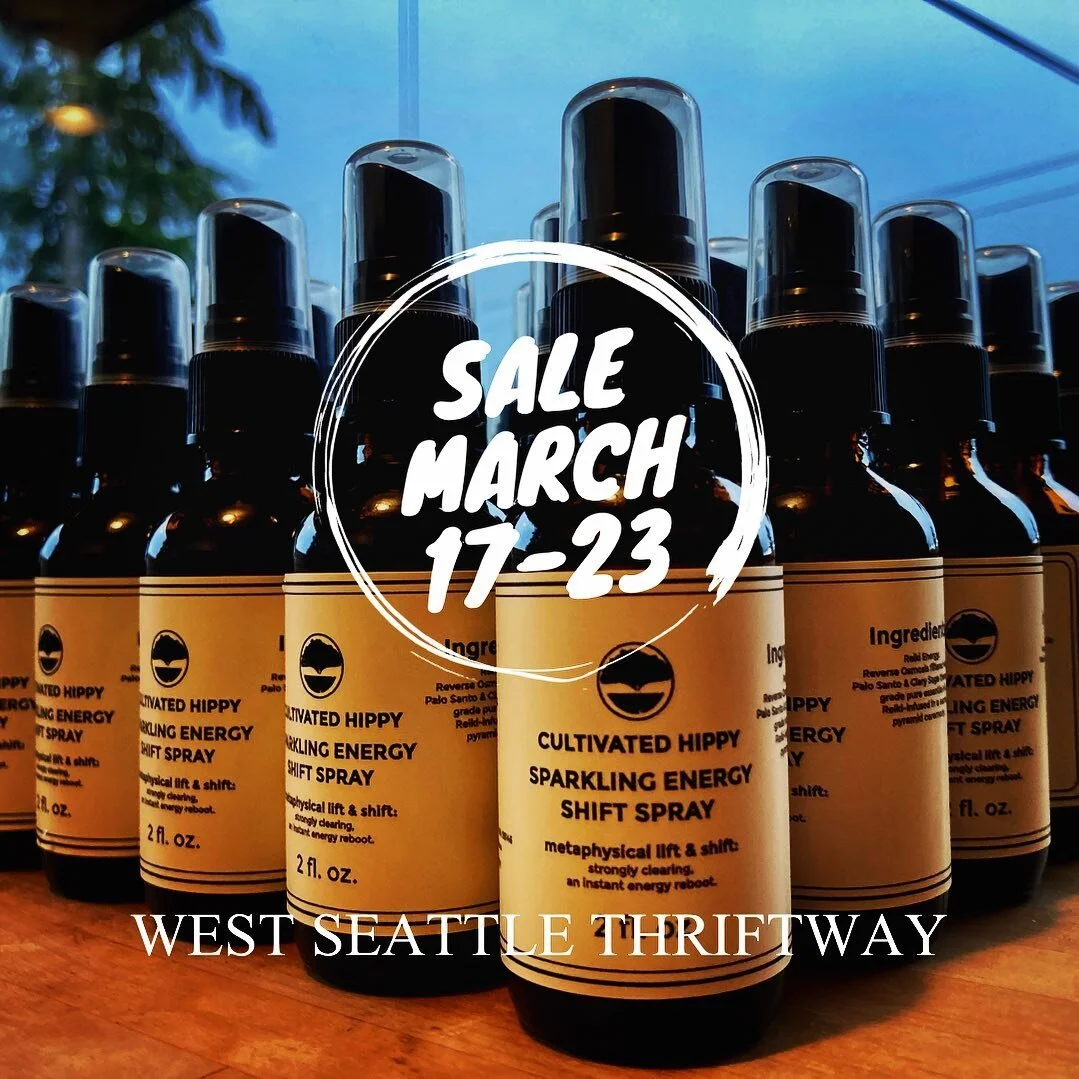 March 17-23 Cultivated Hippy is partnering with @westseattlethriftway for their Anniversary Sale. Enjoy your favorite Shift Sprays at a fantastic sale price. No quantity limit, so stock up for yourself &amp; upcoming gift giving needs!
.
.
#westseatt