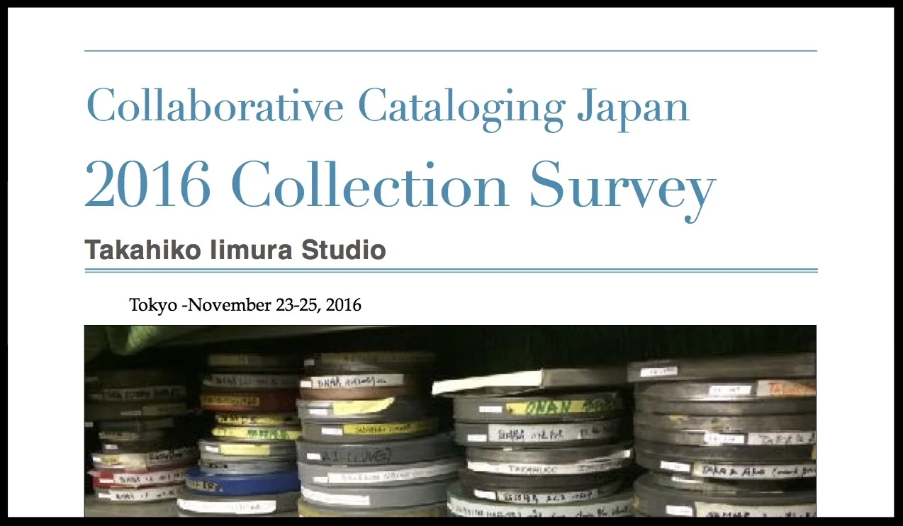 Collection Survey Report: Takahiko Iimura