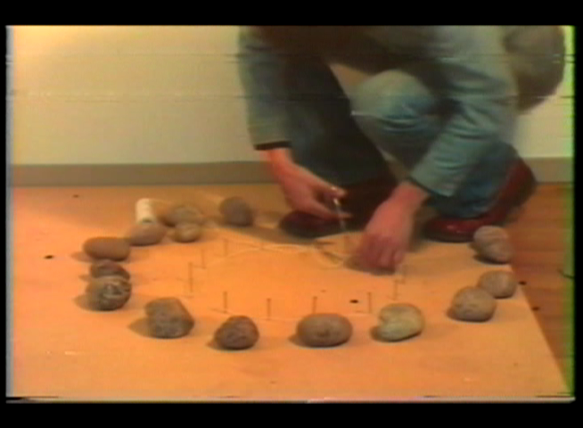 Action, Stone—Nail—String—Light｜1976, 14:30 min, open reel video, color, sound