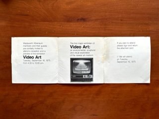Invitation postcard to ICA Video Art Exhibition (1975), Philadelphia ©Mohiro Wada