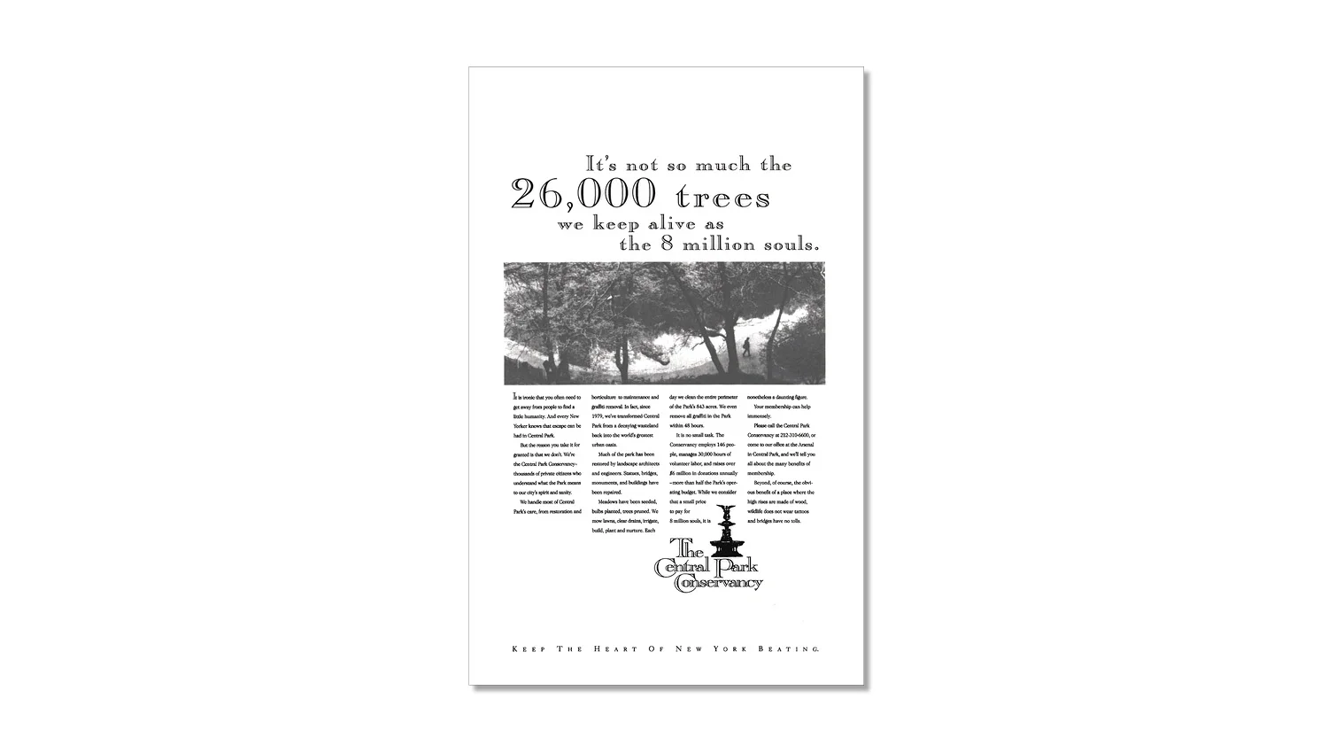 Central Park Conservancy Newspaper Ad