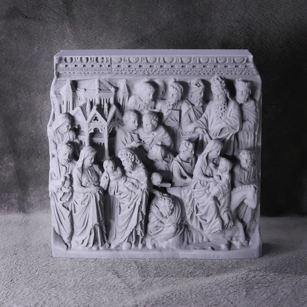 Presentation in temple and flight into Egypt. 높이 18cm