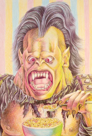 Rawhead Rex Chex (2013) 15"x22" Colored Pencil and ink on Paper
