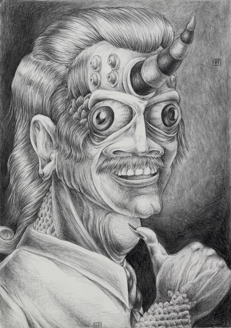 "Horn Face" (2015) 11"X15" Graphite on Paper