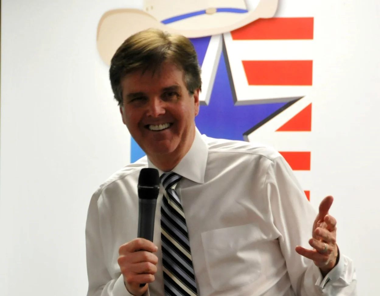 Then-Senator Dan Patrick speaking at one of our open meetings during his campaign to become Lieutenant Governor. 