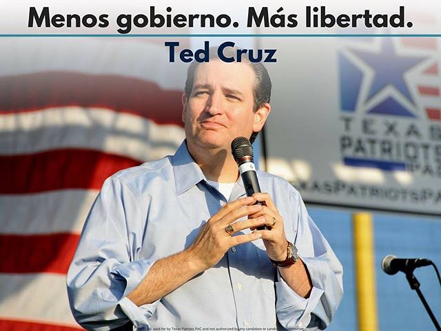 El &uacute;nico candidato que quiere m&aacute;s libertad para la gente... Vota hoy por Ted Cruz!

#CruzCrew #texas #htx #dallastx #txlege