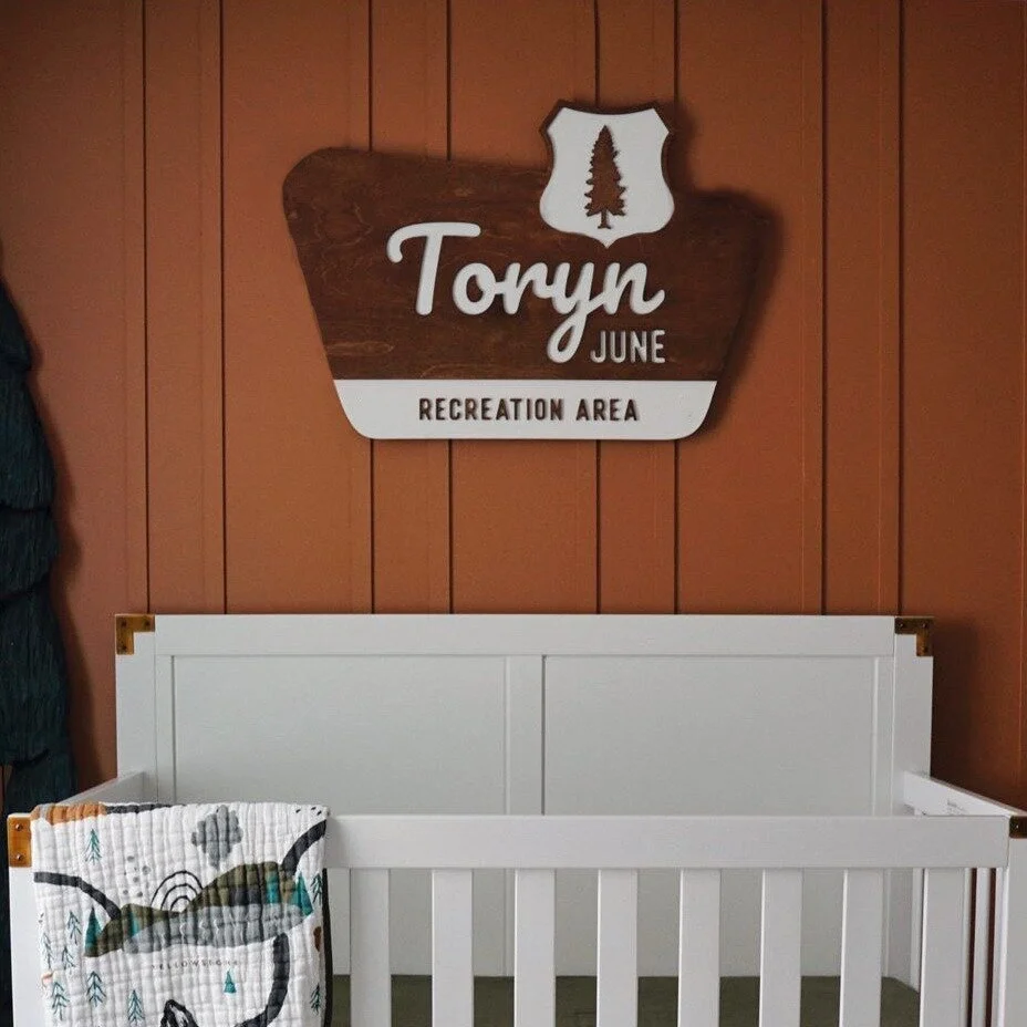 The adventure is just beginning! Real customers, real images &ndash; take a look at our National Park inspired sign perfect for littles ones. Lightweight but sturdy, easy to hang, and a wonderful addition to personalize a bedroom or play area. Visit 