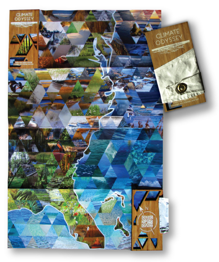 Climate Odyssey artists' book prototype, unfolded