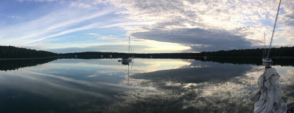 Sunrise within the natural harbor of Harbor Island, Upper Peninsula, Michigan