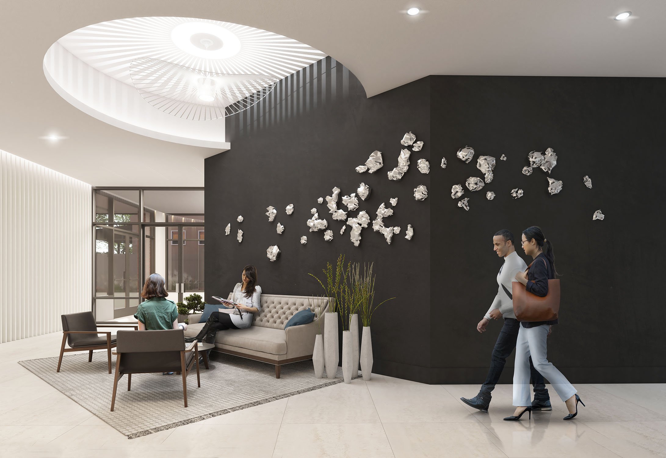  Interior rendering interior design and wall art of 320 Fillmore by 4240 Architecture. 