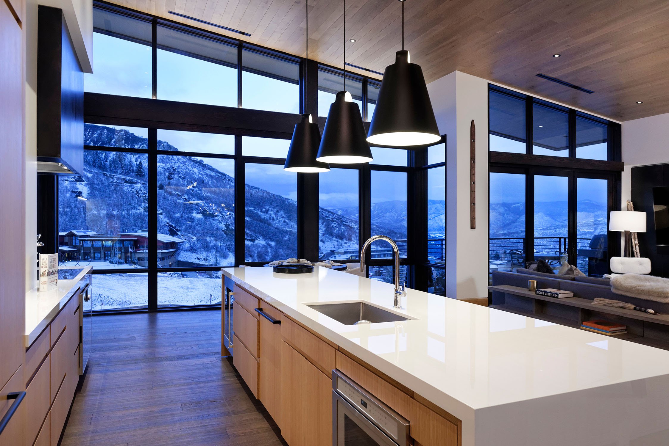 One Snowmass Kitchen View at Night