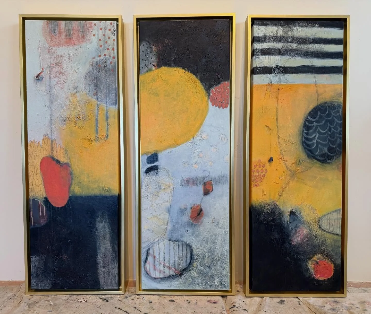 I&rsquo;m shipping these paintings today to Santa Fe, to be put in a U-Haul and driven to LA for the @laartshow . Alongside nine other talented female artists, I will be represented for the fair by @jentoughgallery in Booth 810. 

This has been a twi