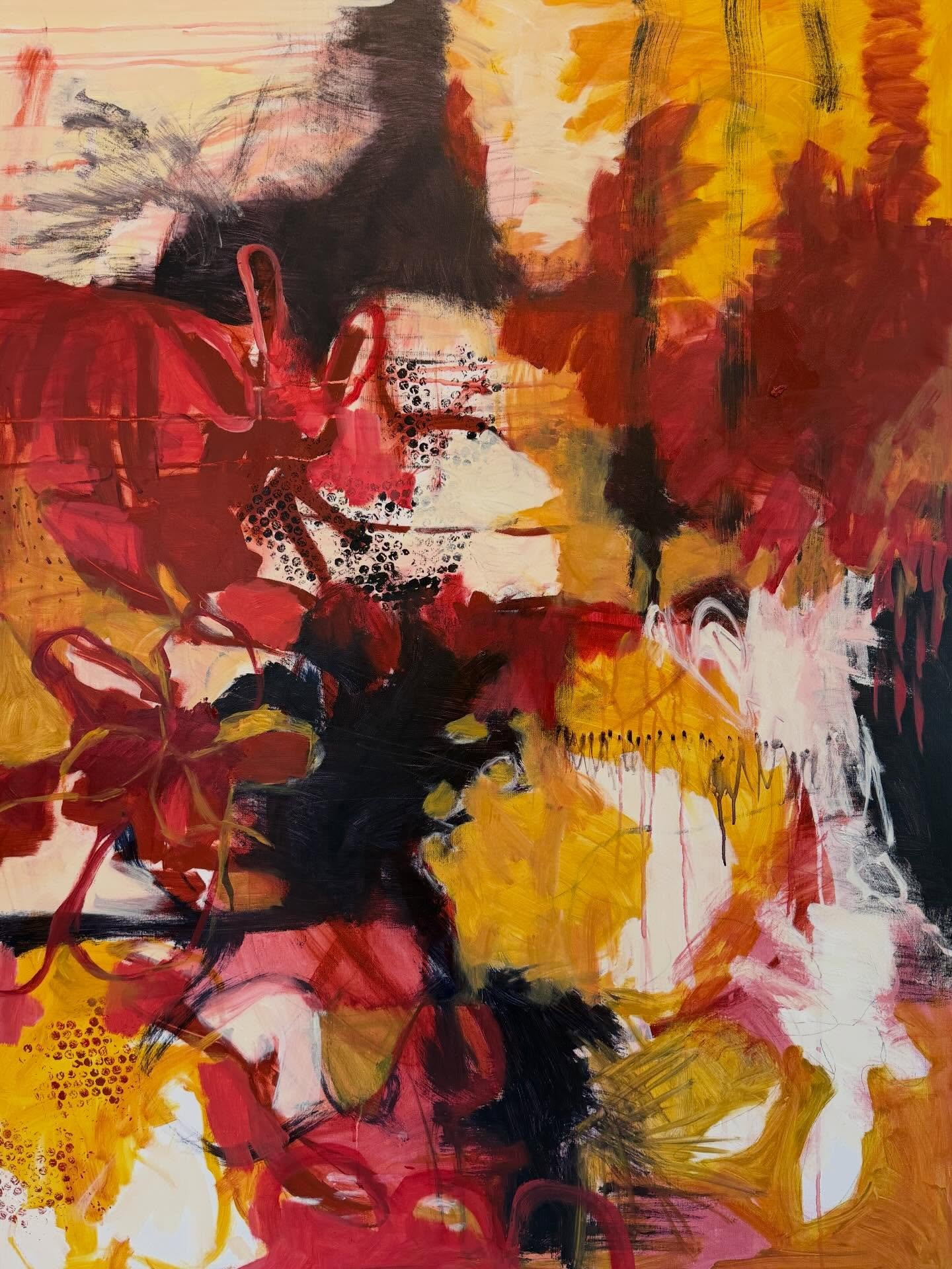 I painted large today and it felt so good. I&rsquo;ve been dabbling around on these small pieces, not feeling any of them,  so decided to put a big canvas on the wall. 

There&rsquo;s something about the freeness of moving, making big gestures with y