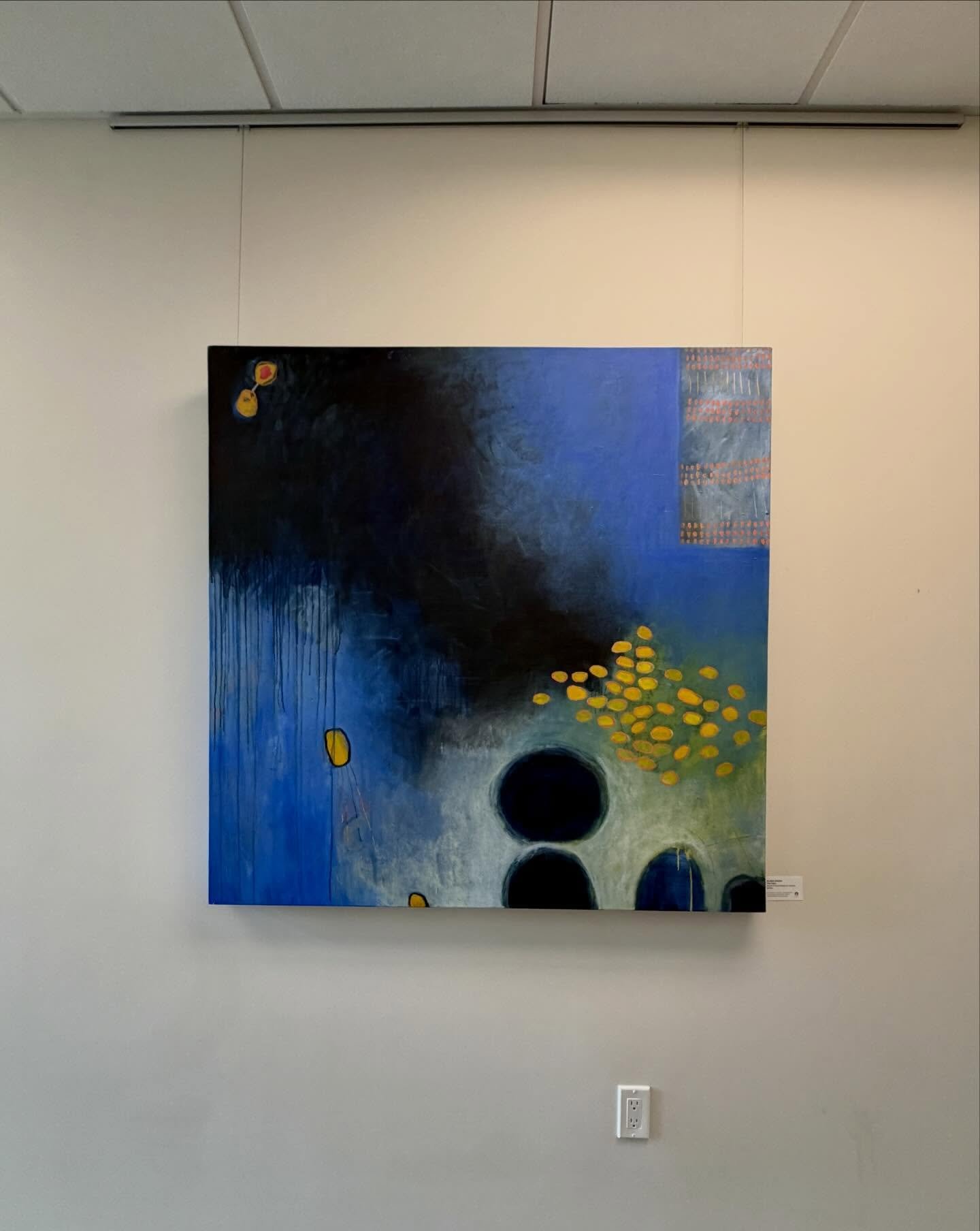 I hung work at 1st Bank in Carbondale today as part of a collaborative program with @carbondalearts. I&rsquo;m sharing the space with work by artist, Sally Nicholson. Fun to see these bigger pieces in a new space!