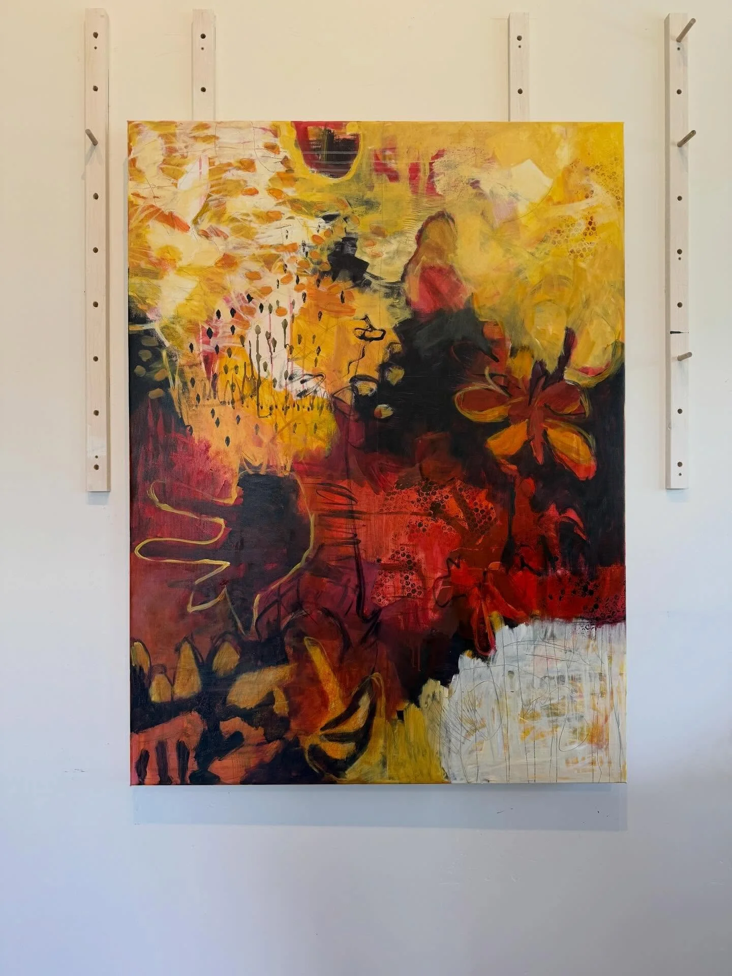 Between my exploratory dance class this morning with the amazing @mlondyshapiro and diving into this latest painting with as much openness and curiosity as possible I am once again brought to my knees with gratitude for the creative process and all t