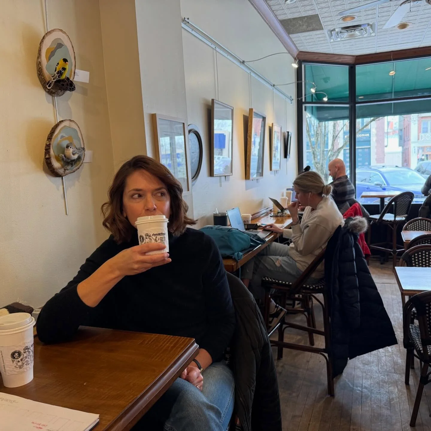 Guess who has an art exhibit hanging at @awakeningscoffeeroasters @awakeningscoffeeandwine this month?

Check out @shophedgerow &lsquo;s amazing nature-inspired wool art, dioramas, and oil paintings at Awakenings in Hyde Park throughout the month of 