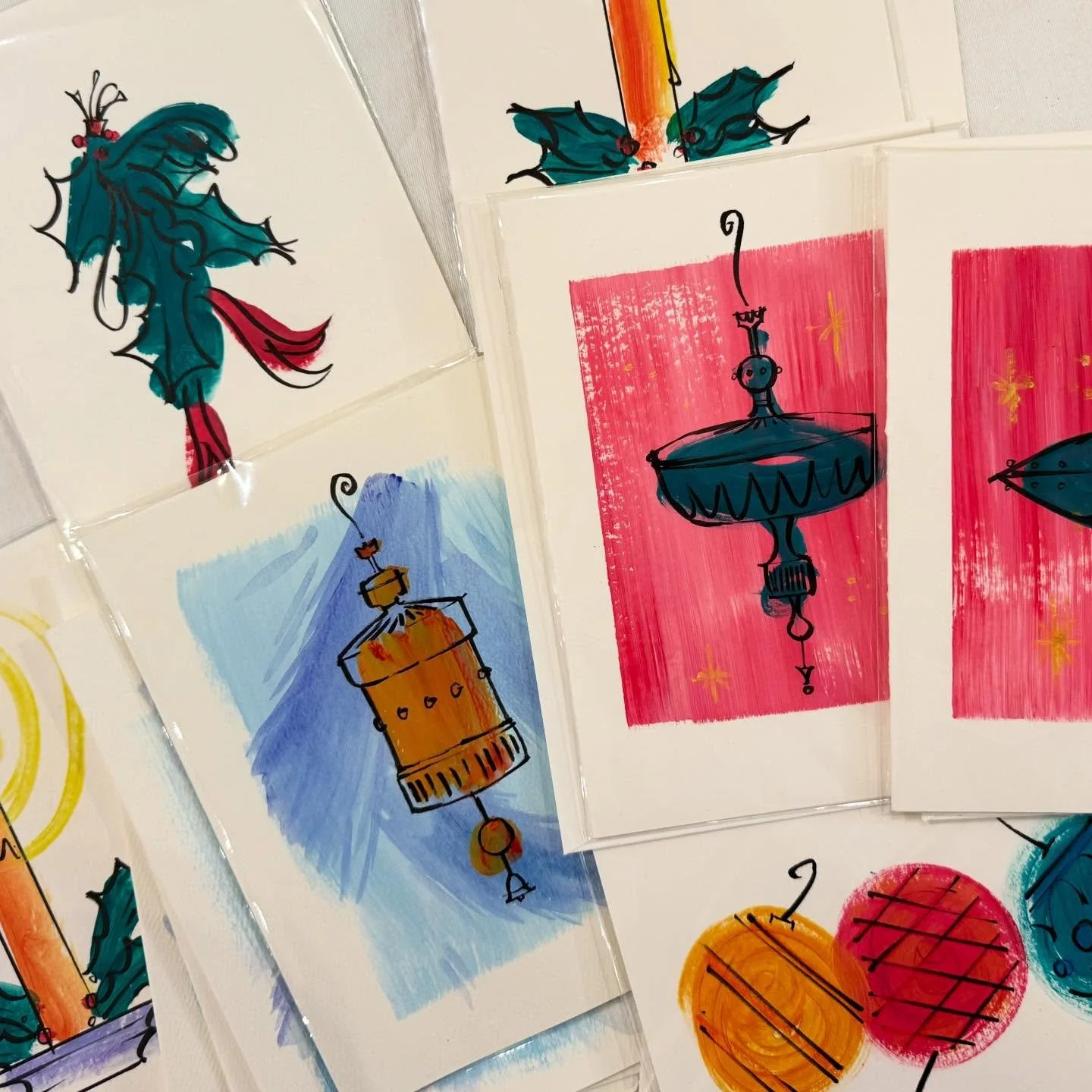 More cards from @matthunterross for Hedgerow!

Each card is painted and inked by hand, reflecting playful midcentury aesthetics.

Pick them up at The Barn in Mariemont @thebarnwacculturalcenter through December 22nd, or online at shophedgerow.com .
.