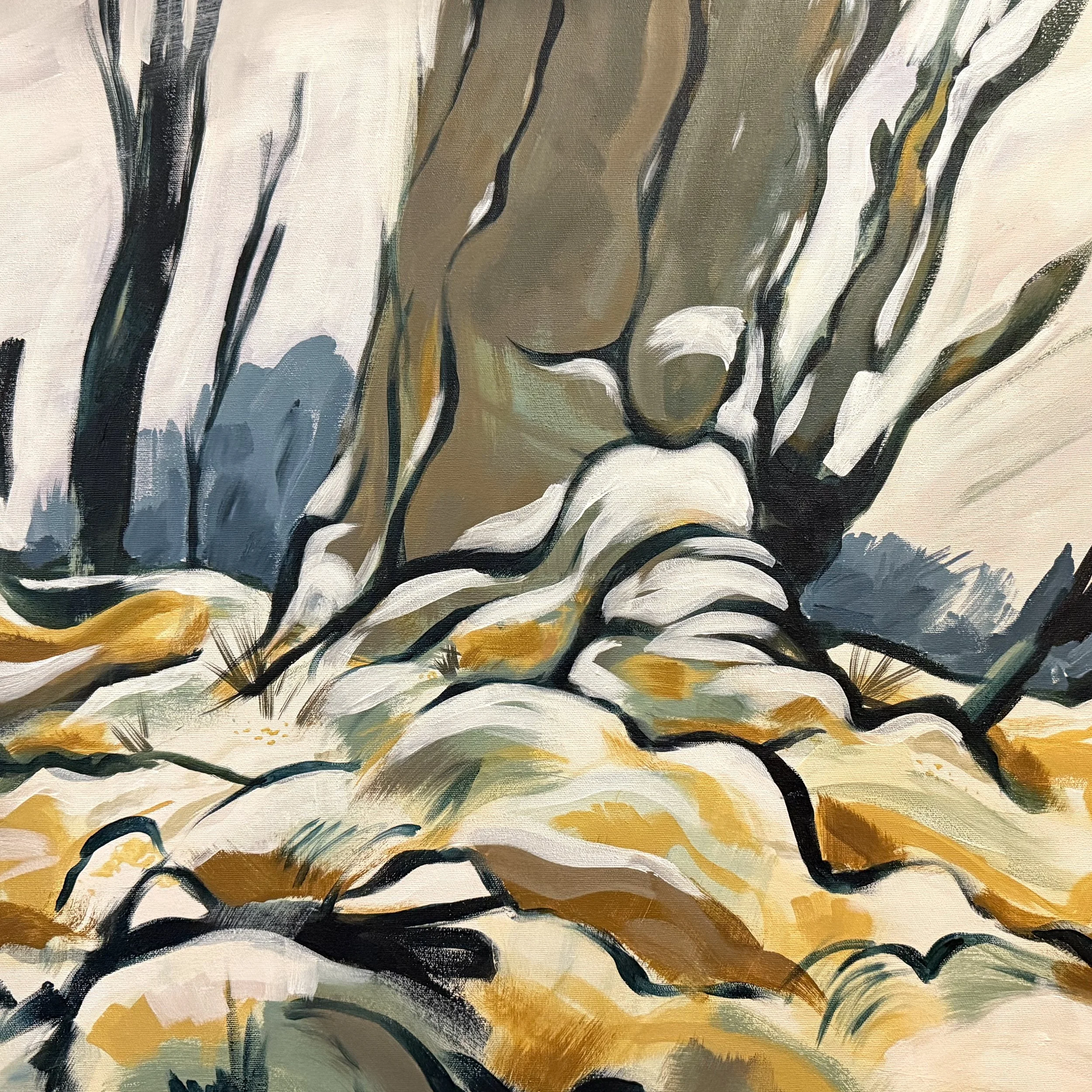Oak Foot – Acrylic Painting on Canvas in Frame