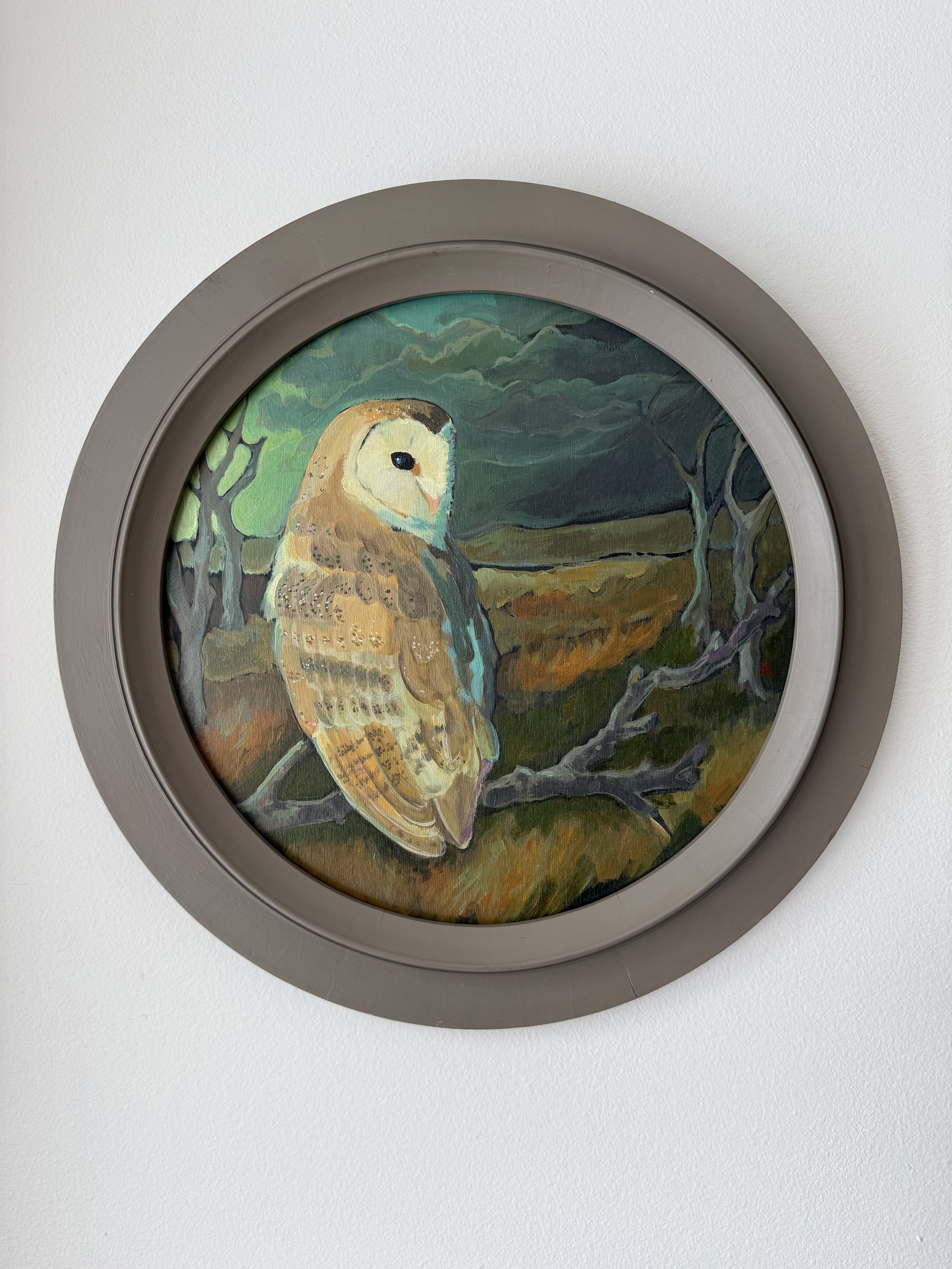 Owl – Oil Painting on Canvas in Frame