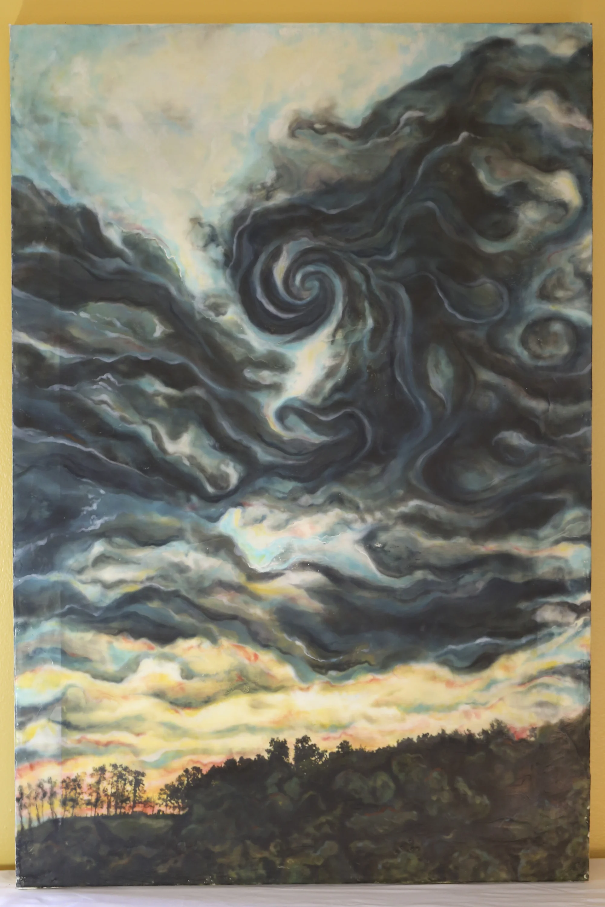 "While the Sun Was Rising" , encaustic, photography, pigment