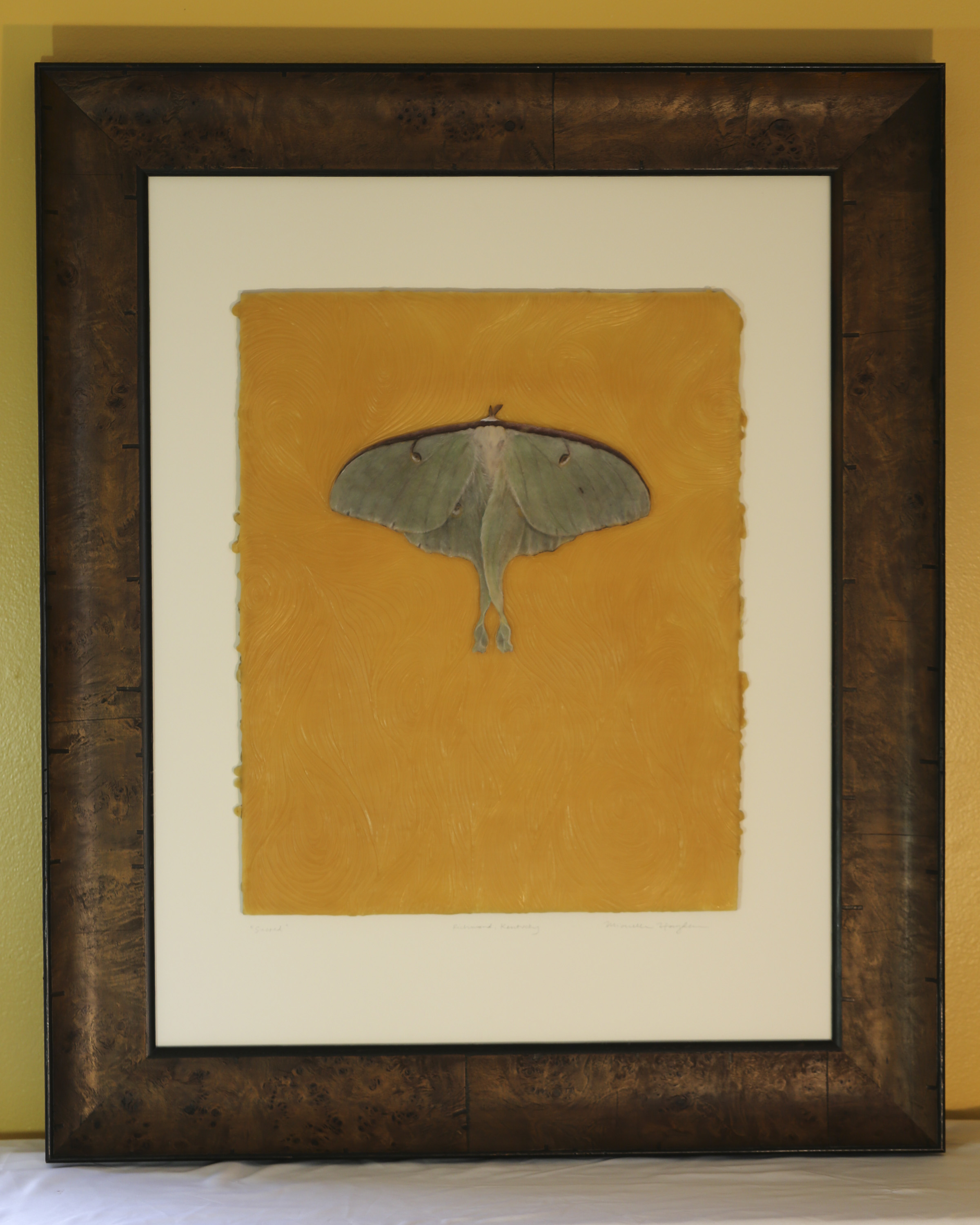 "Sacred" , encaustic, macro photography, pigment
