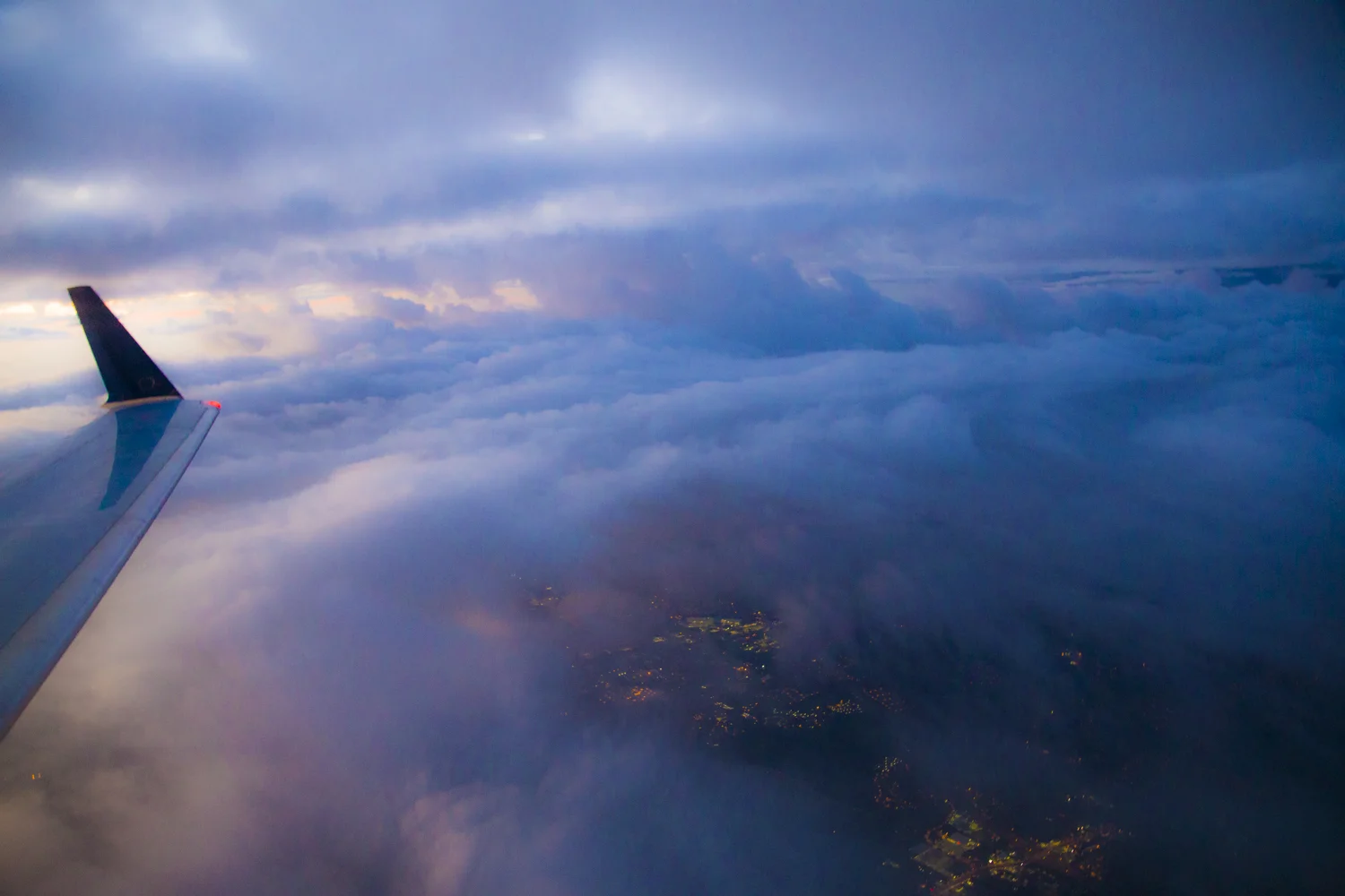View from the plane during sunrise... fortunate to have a window!